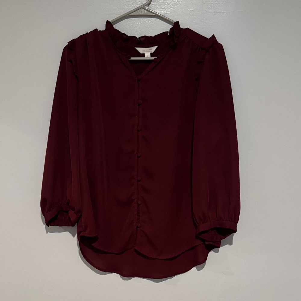 LC Lauren Conrad Deep Red Blouse
